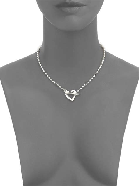 gucci sterling silver boule necklace|gucci heart pendant.